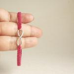 Pink Infinity - Simple Single Silver Infinity..