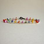 For Anklet - Rainbow And Silver - Double Strands..