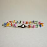 For Anklet - Rainbow And Silver - Double Strands..