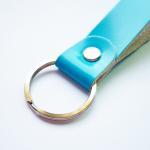 Turquoise Blue Gross Genuine Leather Key Fob/key..