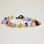 Rainbow Bracelet In Silver - Double Strands Of..