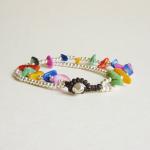 Rainbow Bracelet In Silver - Double Strands Of..