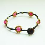 Pink Daisy - Small Gold Flower With Pink Stone..