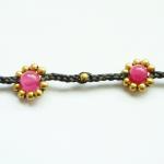Pink Daisy - Small Gold Flower With Pink Stone..