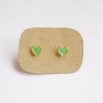 - Lil Lovely Green Heart Stud Earrings - 6 Mm -..