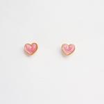 - Lil Lovely Pink Red Heart Stud Earrings - 6 Mm -..