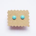- Small Blue Dome/round Ear Stud Earrings - 925..