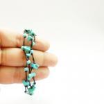 Triple Strands Of Turquoise Blue Chip Beads And..
