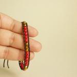 Red And Gold Single Wrap Bracelet - Gift Under 15