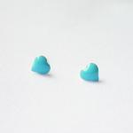SALE - Turquoise Blue Heart Stud Ea..
