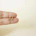- Little Eiffel Tower Rose Gold Stud Earrings -..