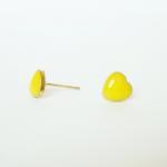 - Lovely Yellow Heart Stud Earrings - Gift Under..