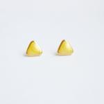 - Pearl Yellow Triangle Stud Earrings - Gift Under..
