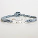Gray Infinity Bracelet - Simple Single Silver..