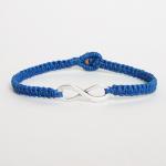 Navy Blue Infinity Bracelet - Simple Single Silver..