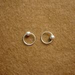 8 Mm Tiny Silver Hoop Earrings With Ball - Captive..