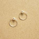 10 mm Tiny Silver Hoop Earrings wit..