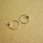 12 mm Tiny Silver Hoop Earrings wit..