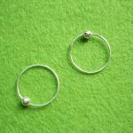 14 mm Tiny Silver Hoop Earrings wit..