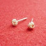 3 Mm Small Bright Knot Silver Stud Earrings - Gift..