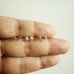 3 Mm Small Bright Knot Silver Stud Earrings - Gift..