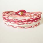 Cluster Of Pink Braided Bracelet - Gift Under 10 -..