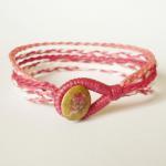 Cluster Of Pink Braided Bracelet - Gift Under 10 -..
