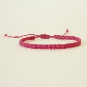 Simple Single Line Magenta Pink Friendship Bracelet / Wristband - Gift under 5 - Adjustable Bracelet