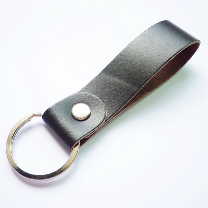Black Genuine Leather Key Fob/key Keeper/key Holder/key Ring - Gift Under 10