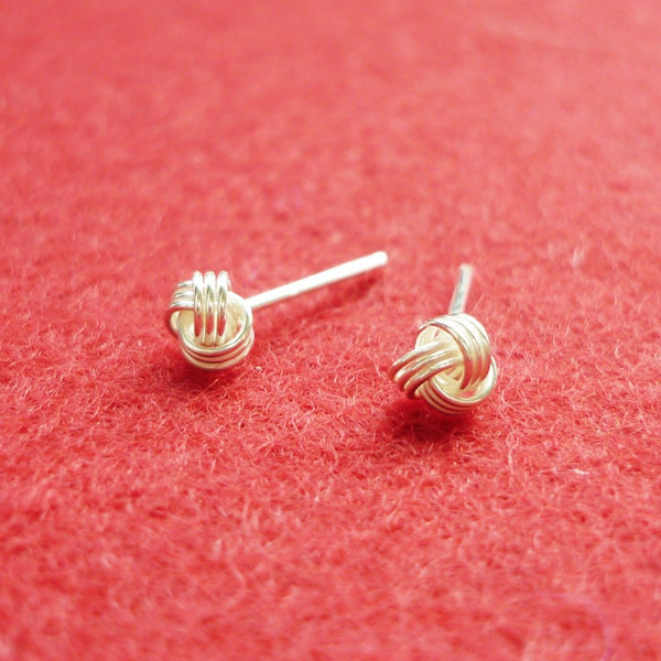 3 Mm Small Bright Knot Silver Stud Earrings - Gift Under 10 - Unisex - Guys Earrings - Men Jewelry - 925 Sterling Silver