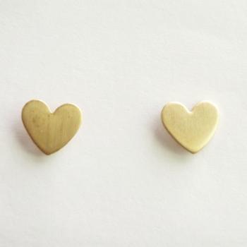 Pretty Tiny Gold Heart Stud Earrings, Heart Earrings Bridesmaid Gift. Minimal Jewelry,Gift under 10
