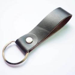 Black Genuine Leather Key Fob/Key Keeper/Key Holder/Key Ring - Gift ...