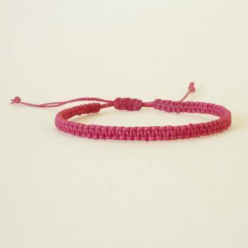 Simple Single Line Magenta Pink Friendship Bracelet / Wristband - Gift under 5 - Adjustable Bracelet