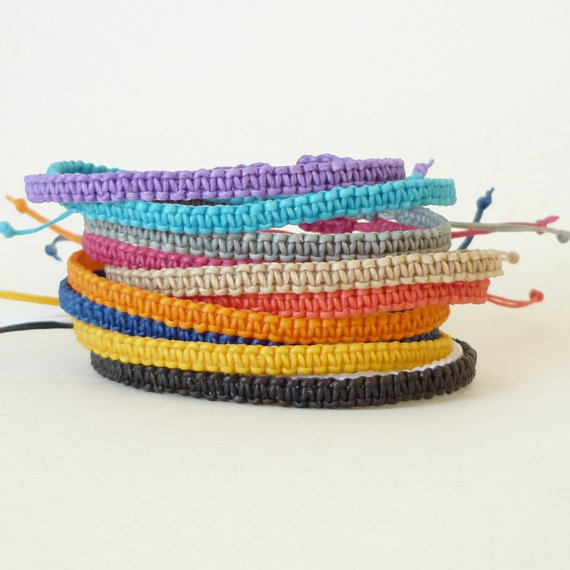 Simple Single Line Tan Friendship Bracelet / Wristband Gift Under 5